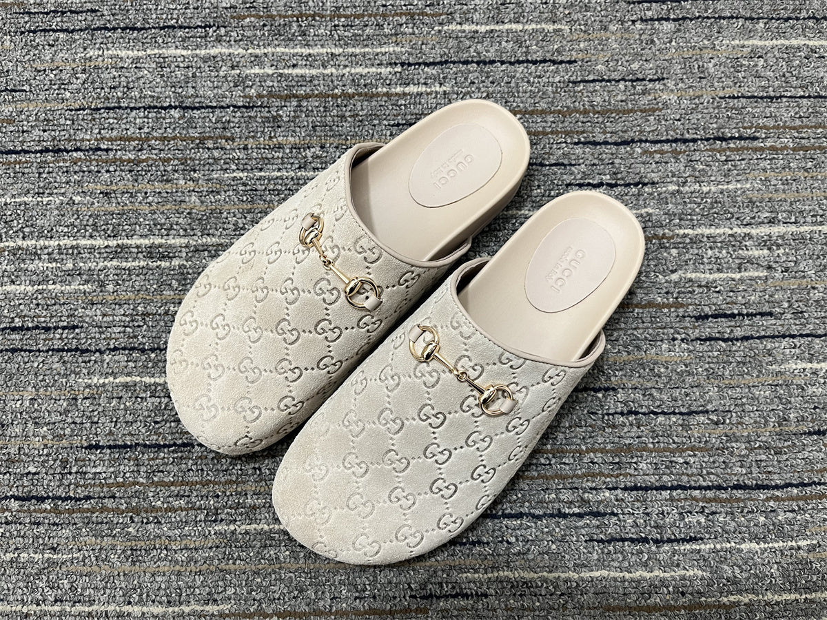 Horsebit Mule Beige Suede