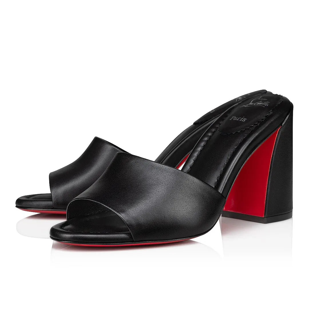 CL 26ss Square High Heel Mules 85 Sheepskin