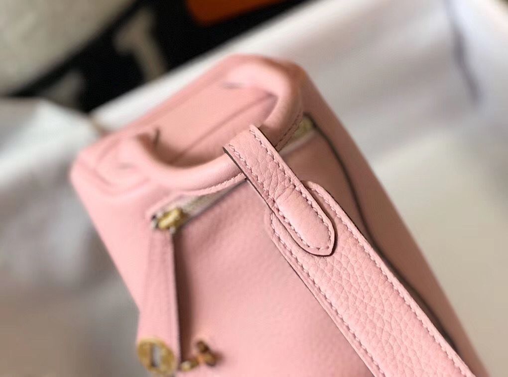 HM Mini Lindy 20cm Pink Clemence Leather
