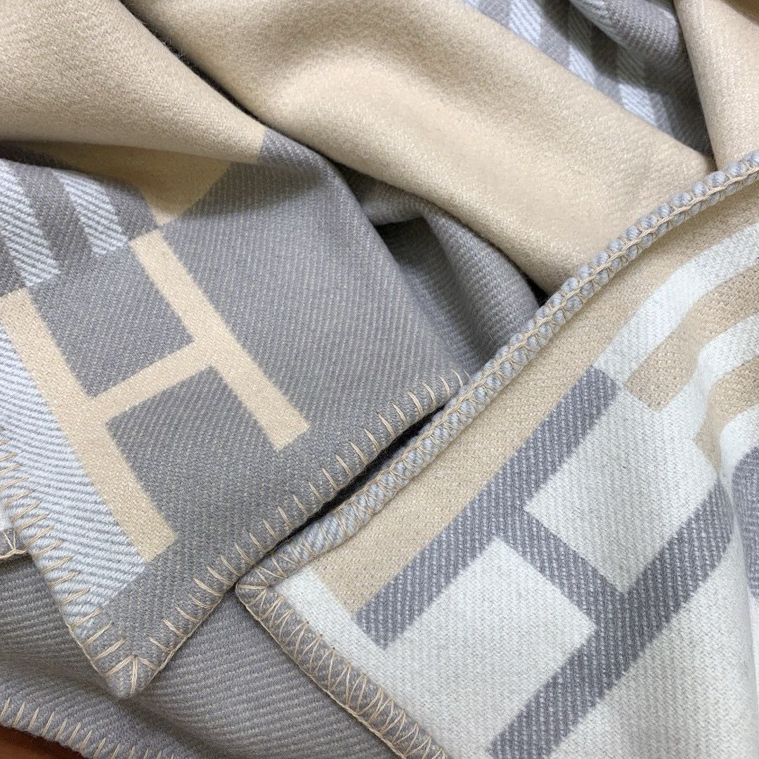 HM Ithaque Blanket Grey Wool Cashmere