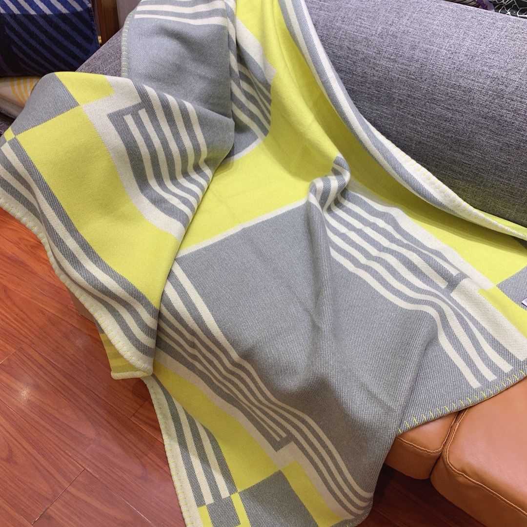 HM Ithaque Blanket Lime Wool Cashmere