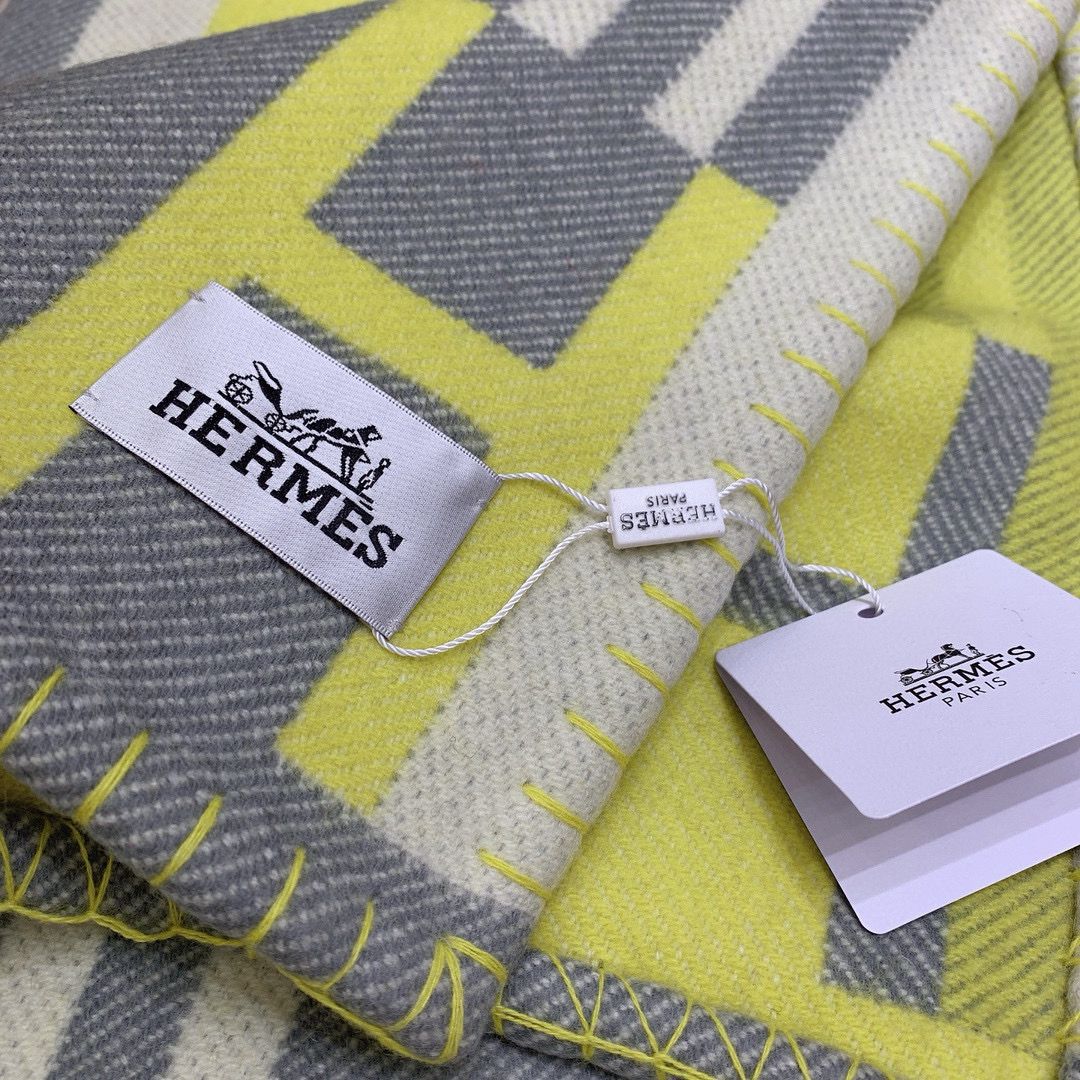 HM Ithaque Blanket Lime Wool Cashmere