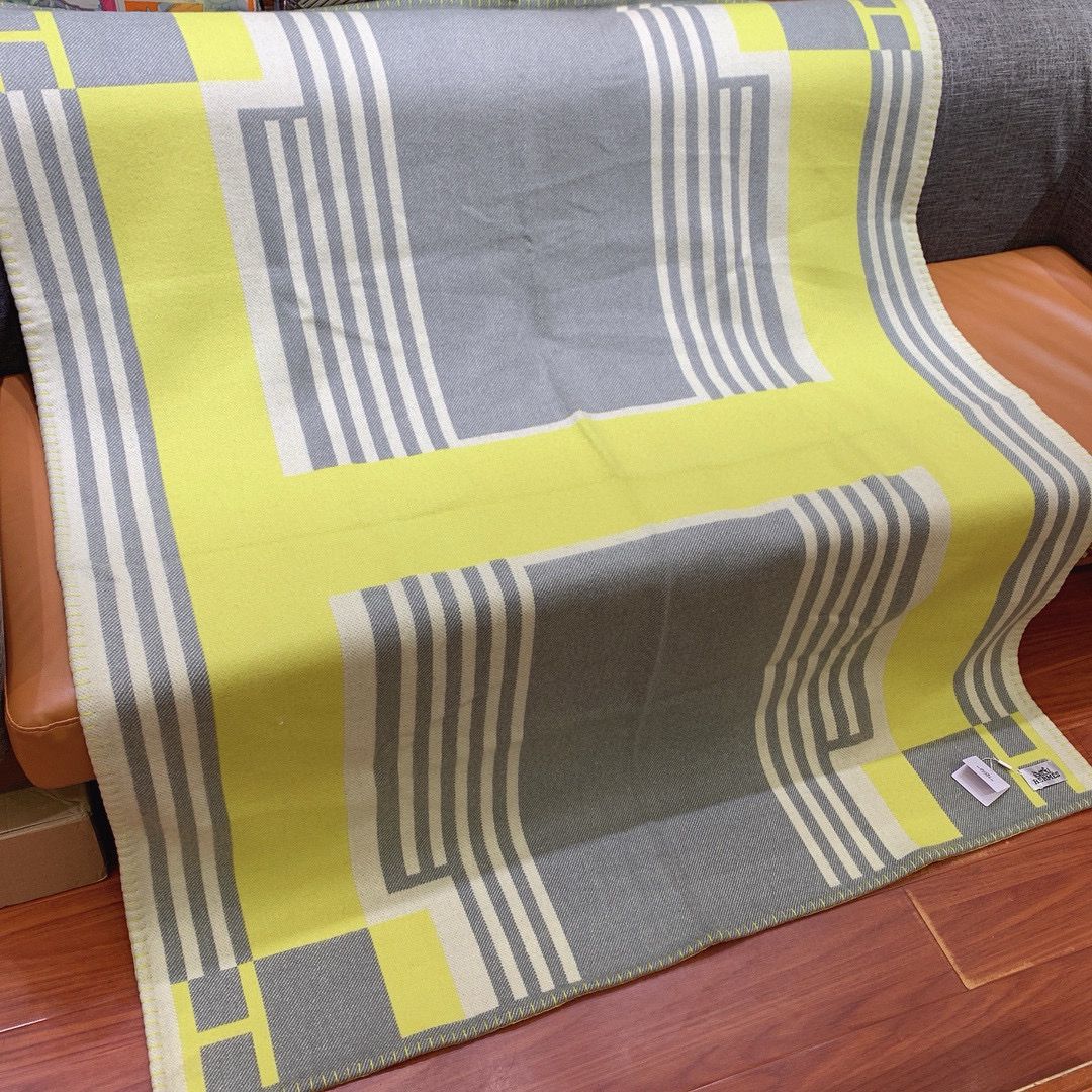 HM Ithaque Blanket Lime Wool Cashmere