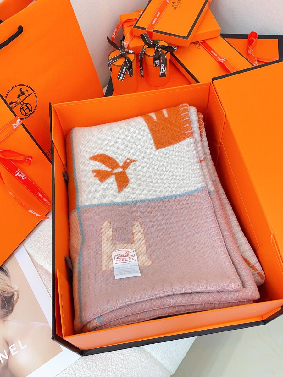 HM Avalon Epopee Blanket Mandarine Wool Cashmere