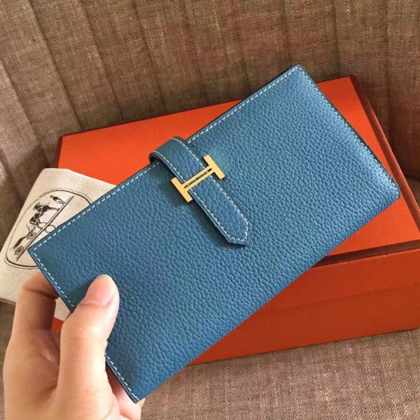 HM Blue Jean Clemence Bearn 17,5 Gusset Wallet