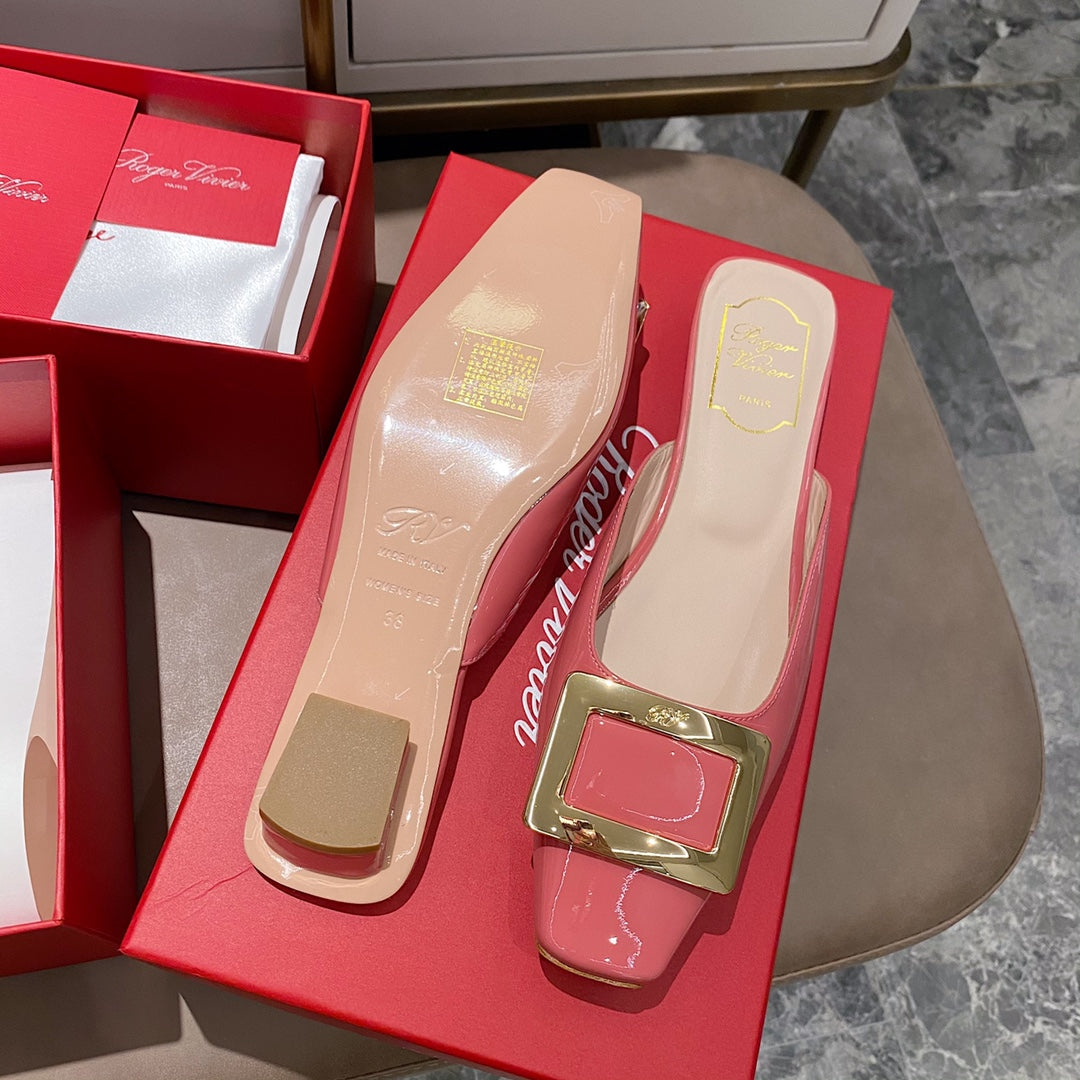 Viv Mules Pink Patent Leather 307795