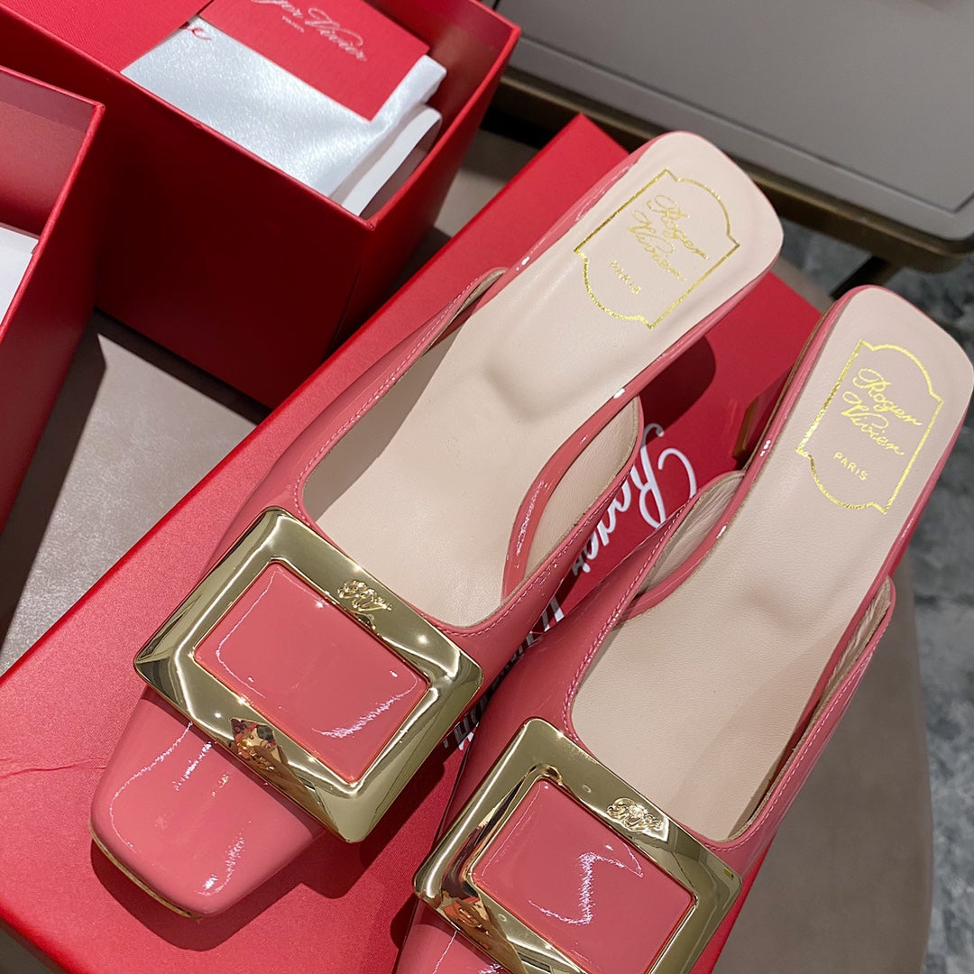 Viv Mules Pink Patent Leather 307795