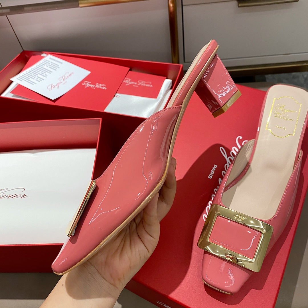 Viv Mules Pink Patent Leather 307795