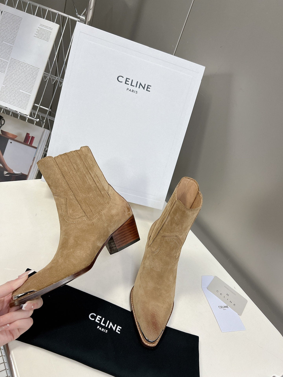 Celine 2026 Cruiser Chelsea Boots 45mm Suede Calfskin 948160