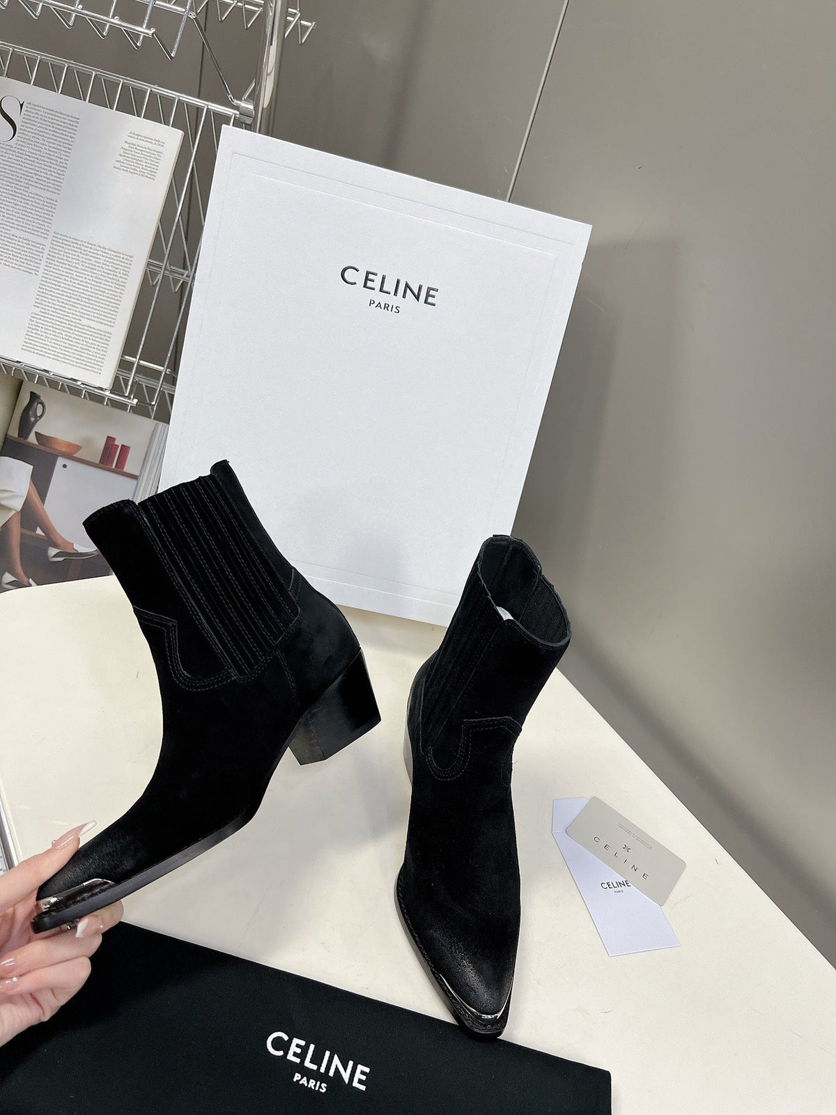 Celine 2026 Cruiser Chelsea Boots 45mm Suede Calfskin 948160