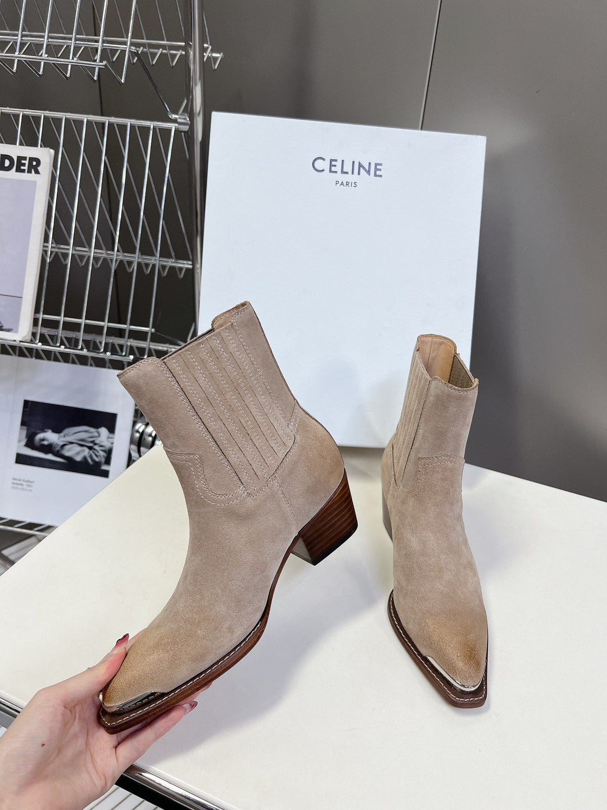 Celine 2026 Cruiser Chelsea Boots 45mm Suede Calfskin 948160