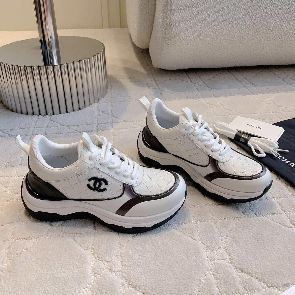 Chanel 2026 Quilted Platform Sneakers Leather 183733