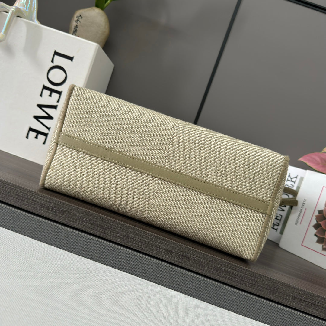Loewe Font Tote Handbag Beige Jacquard Canvas