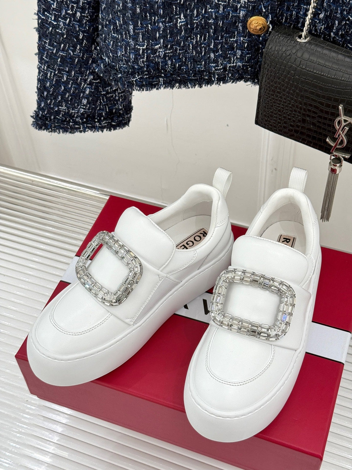 Viv Diamond Buckle Platform Imported Lambskin 189335
