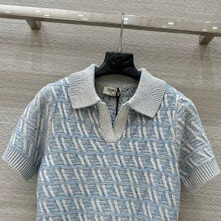 Fendi 25 Monogram Set Blue Silk Wool