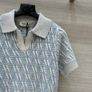 Fendi 25 Monogram Set Blue Silk Wool