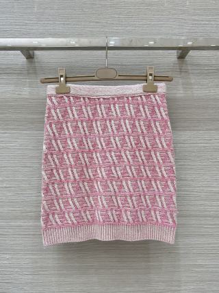 Fendi 25 Monogram Set Cherry Pink Silk Wool