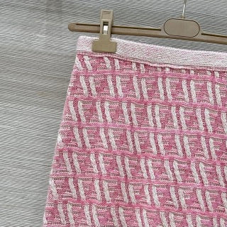 Fendi 25 Monogram Set Cherry Pink Silk Wool