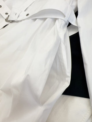 CD 25 Off-shoulder Shirt Dress Black White Cotton