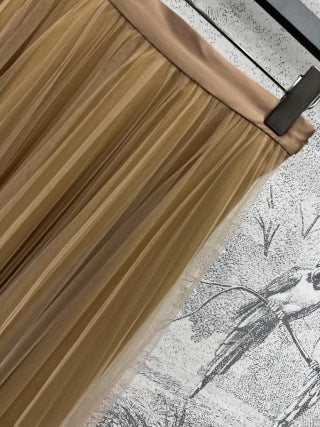 LV 25 Pleated Gauze Skirt cotton Polyester