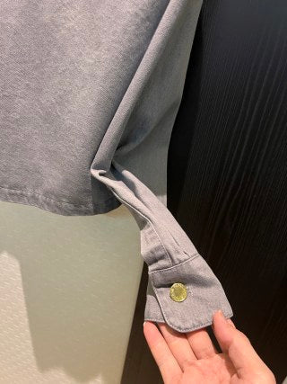 LV Flower Denim Short Jacket Pink Grey
