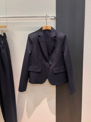 Loewe Draped Vest Suit Dark Blue Cotton