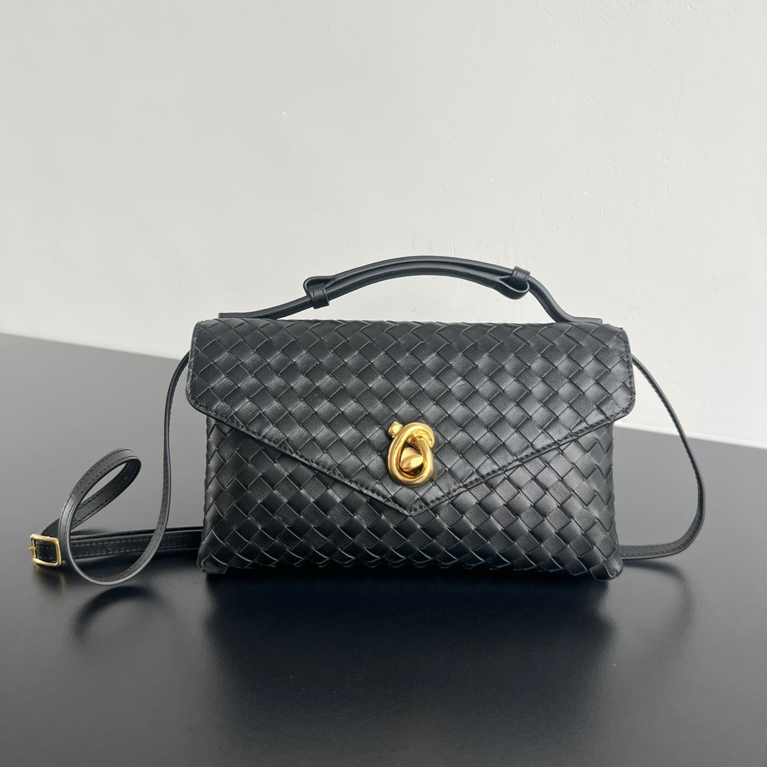 BV Knot Lock 25cm Bag Intecciato Leather 539793