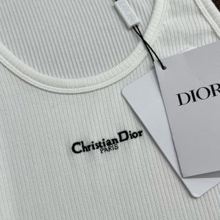 CD 25 Embroidered Threaded Vest Dress Black White Cotton