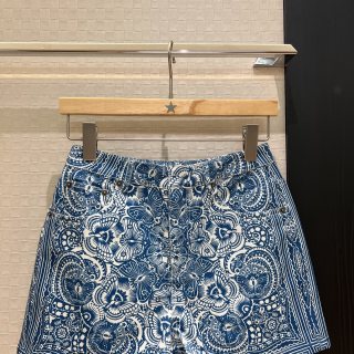 CD Butterfly Print Denim Set Blue White Cotton