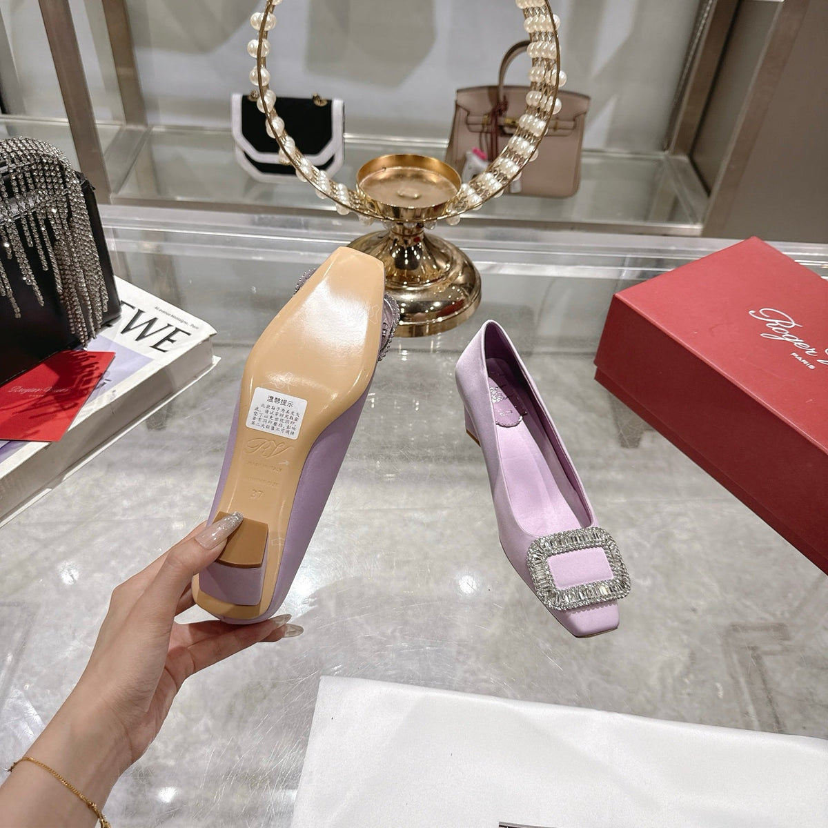Bell Viv 25 Pumps Purple Imported Silk 300734
