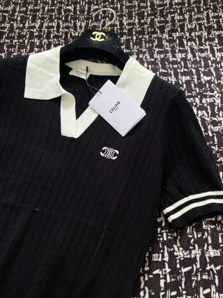 Celine 25 Collared Polo-style Short-sleeve Tops