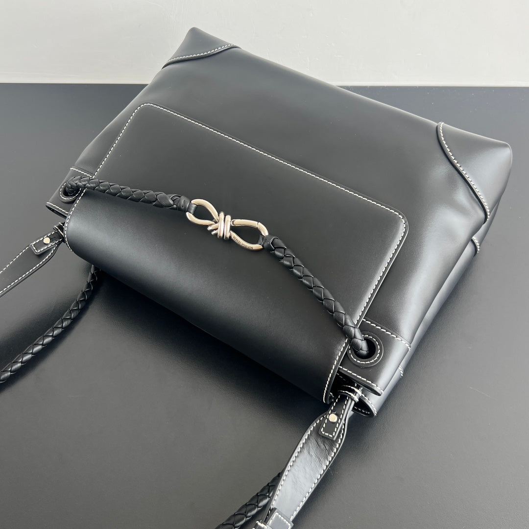BV Andiamo 27cm Bag Black and Brown Calfskin 545221