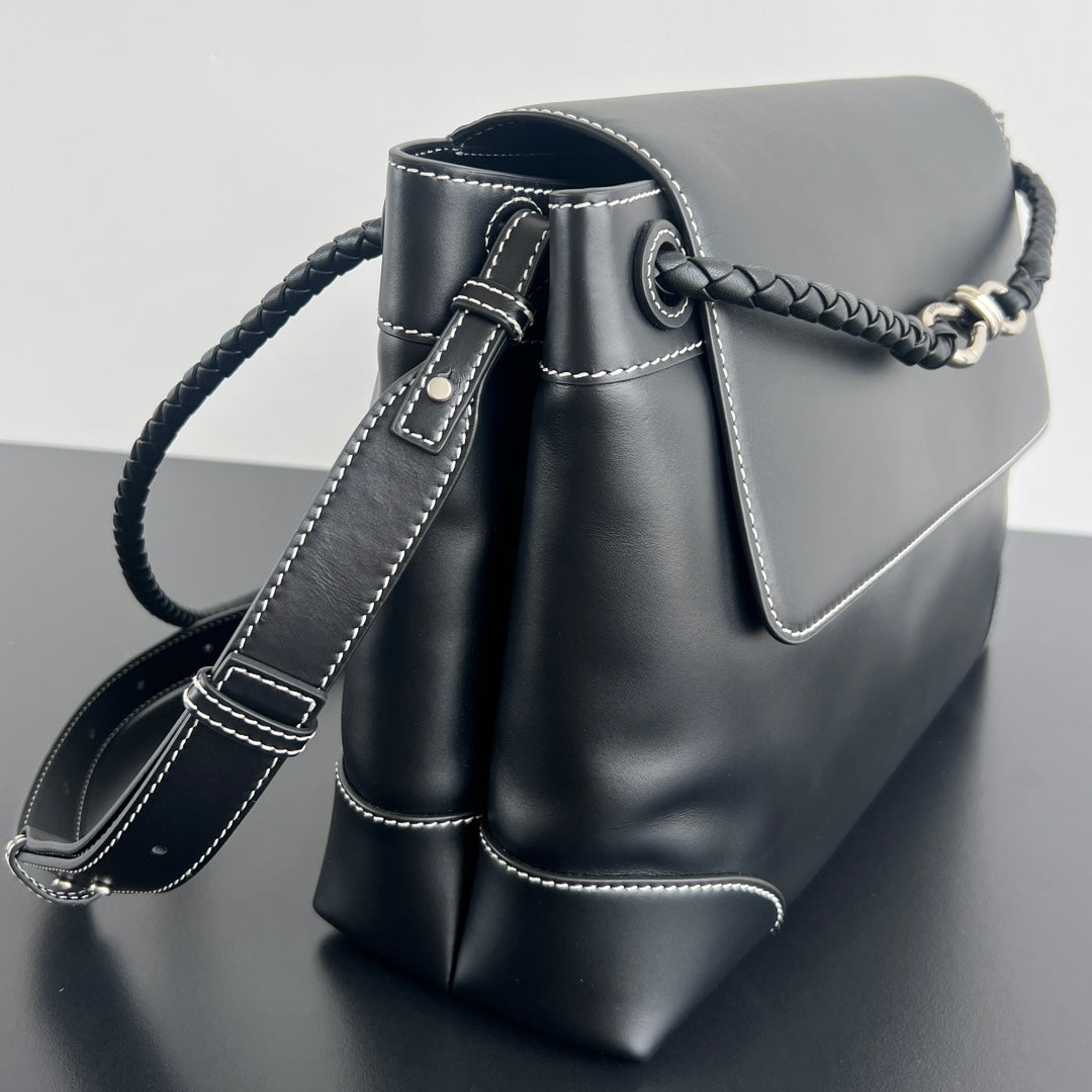 BV Andiamo 27cm Bag Black and Brown Calfskin 545221