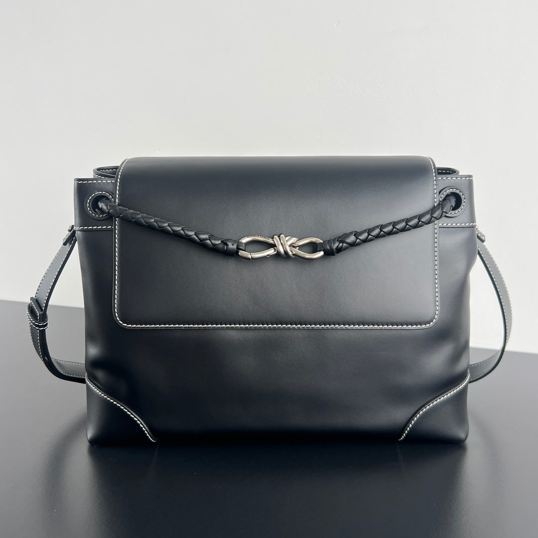 BV Andiamo 27cm Bag Black and Brown Calfskin 545221