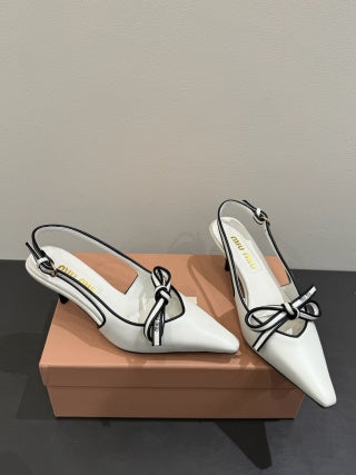 Miu slingback pump white leather