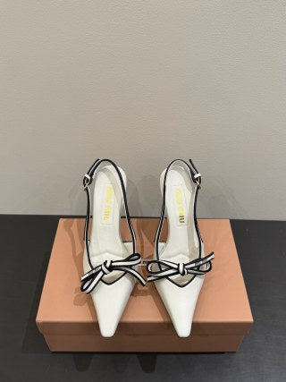 Miu slingback pump white leather