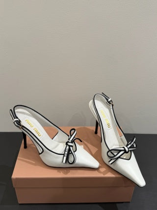 Miu slingback pump white leather