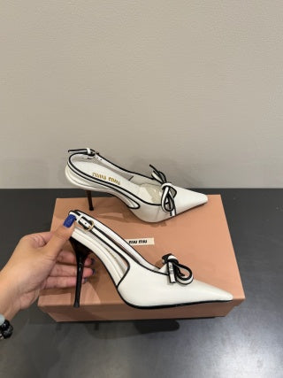 Miu slingback pump white leather