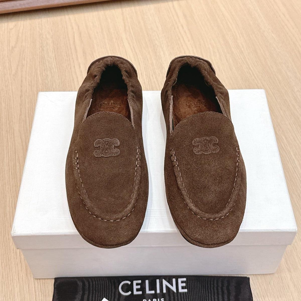Celine 2026 Adam Loafers Suede Sheepskin 654888