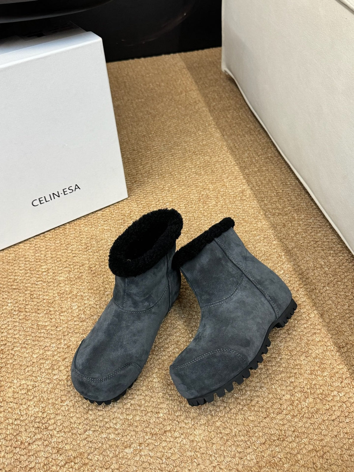 Celine 2026 Warm Snow Boots Suede 688981