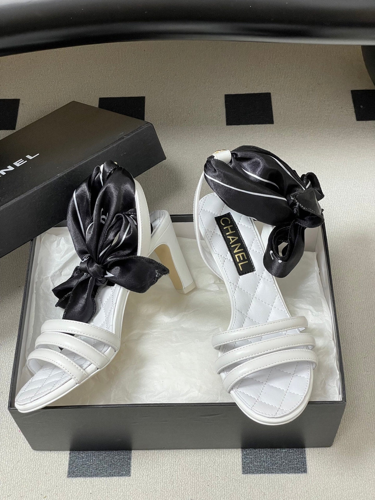 CC 26 Quilted Sandal 70mm With Scarf Sheepskin