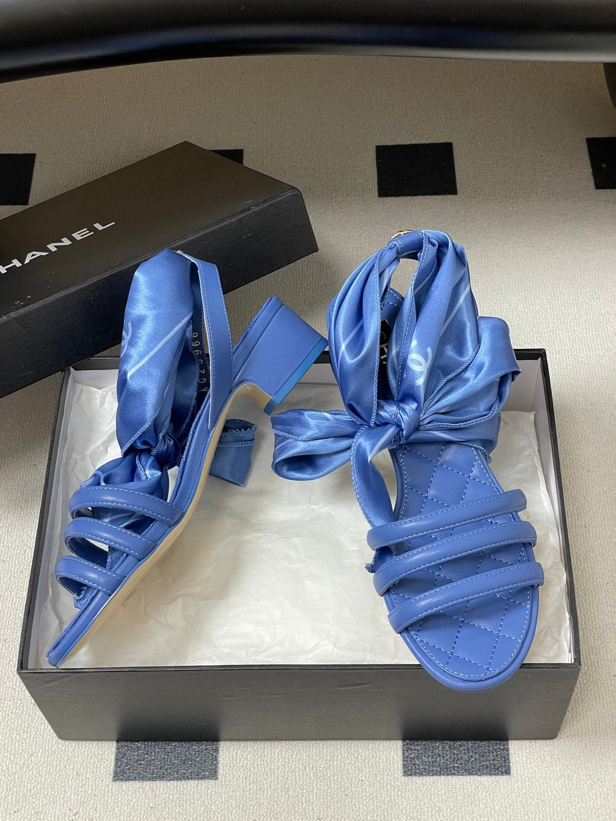 CC 26 Quilted Sandal 30mm With Scarf Sheepskin
