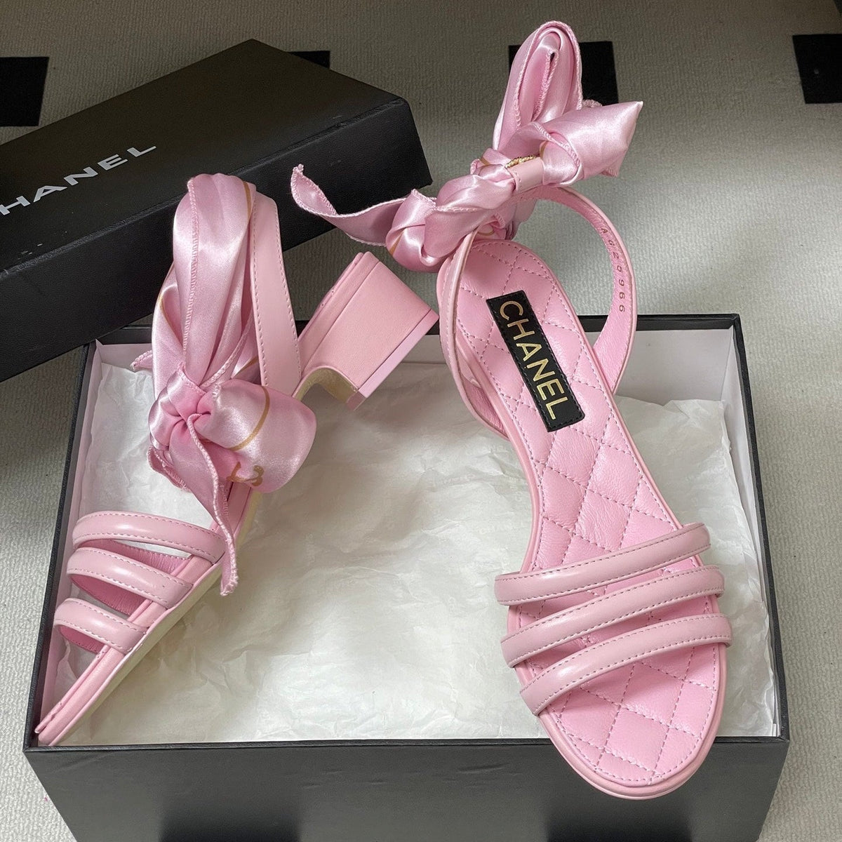 CC 26 Quilted Sandal 30mm With Scarf Sheepskin