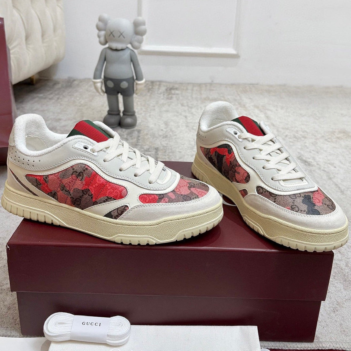 Gucci 2026 Re-Web Sneakers Canvas Calfskin 988633