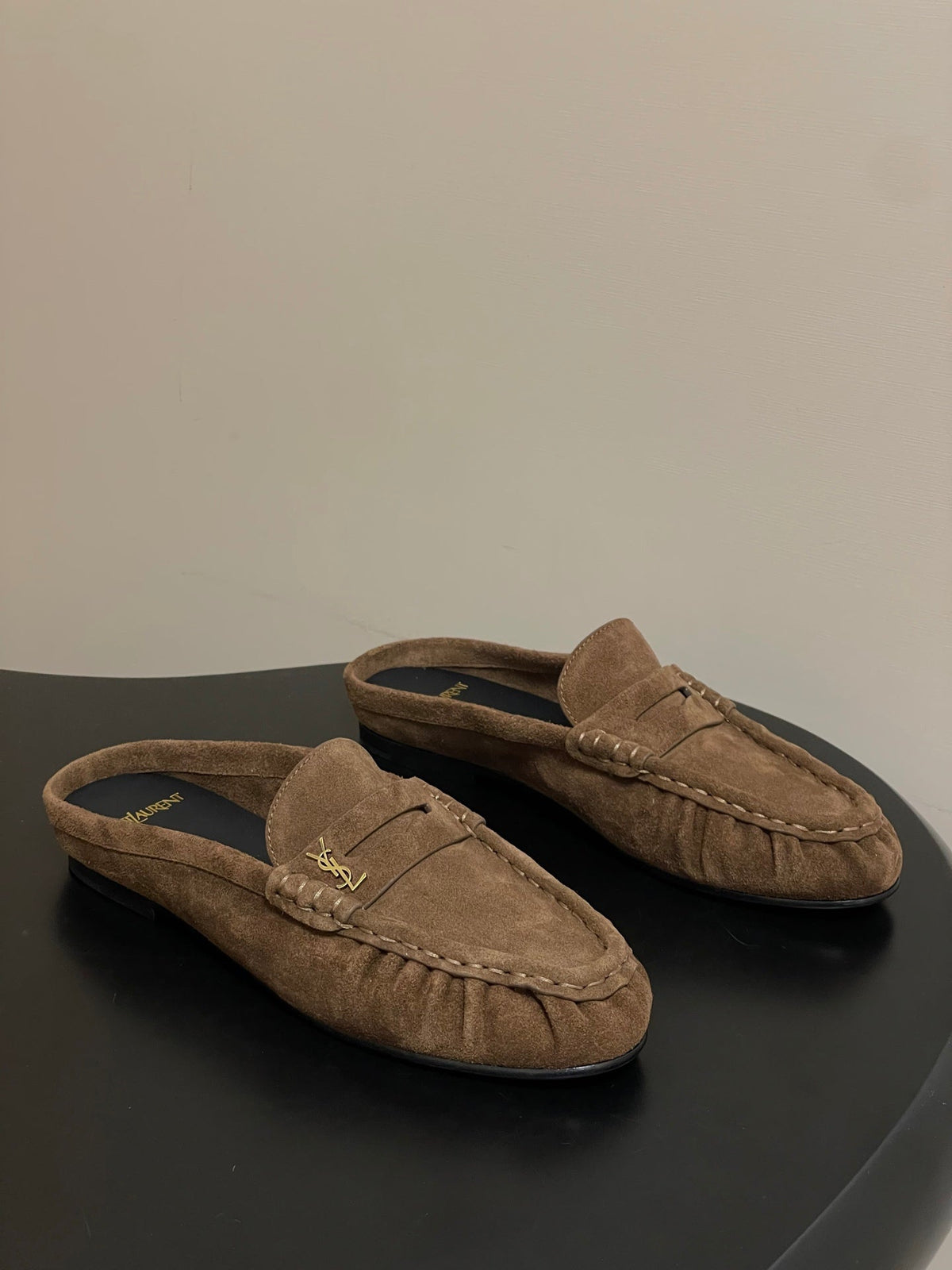 Saint Laurent 2026 Le Loafer Mules Suede Leather 593933