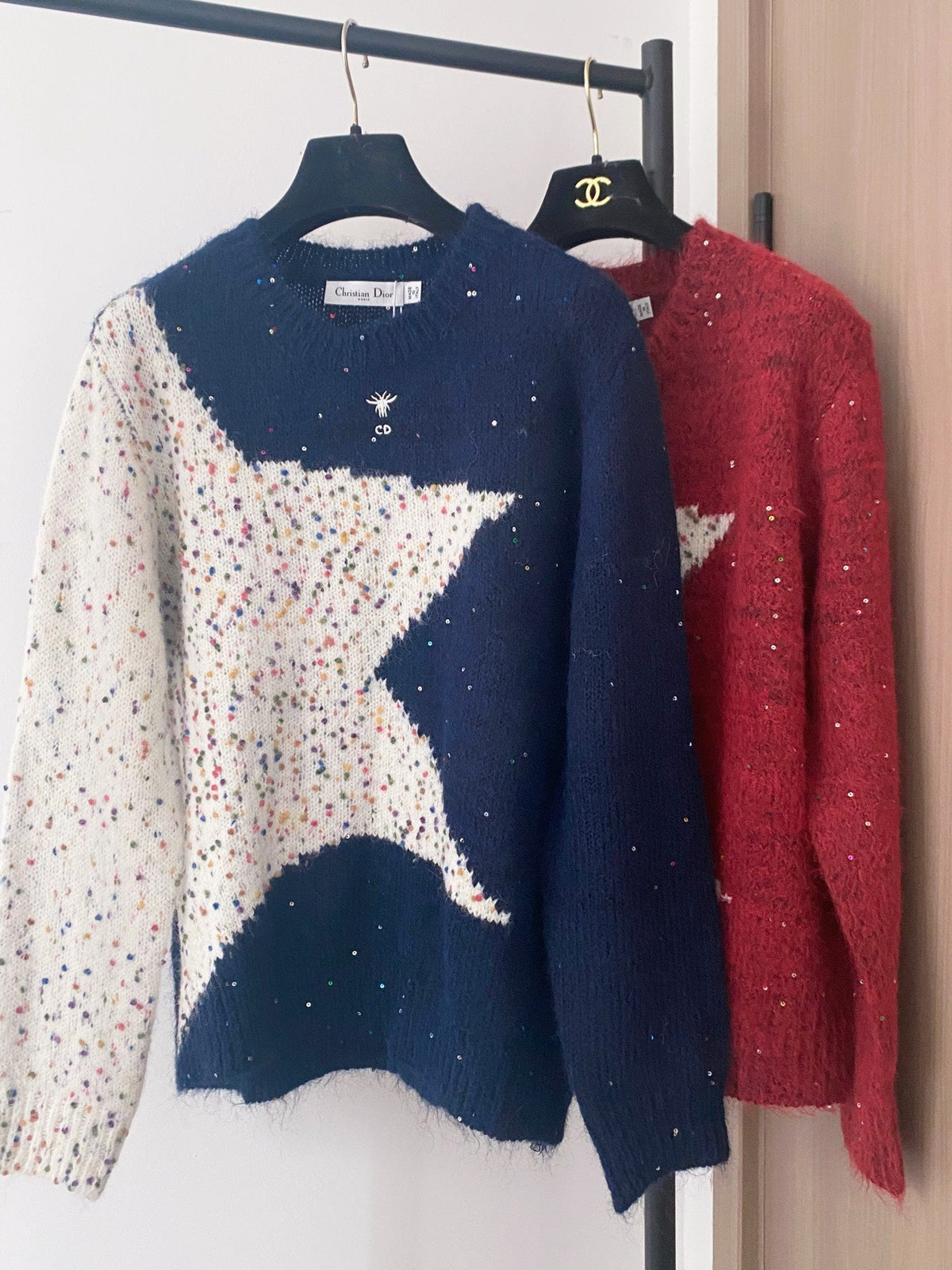 Dior 2025 Star Sweater Red and Blue Wool