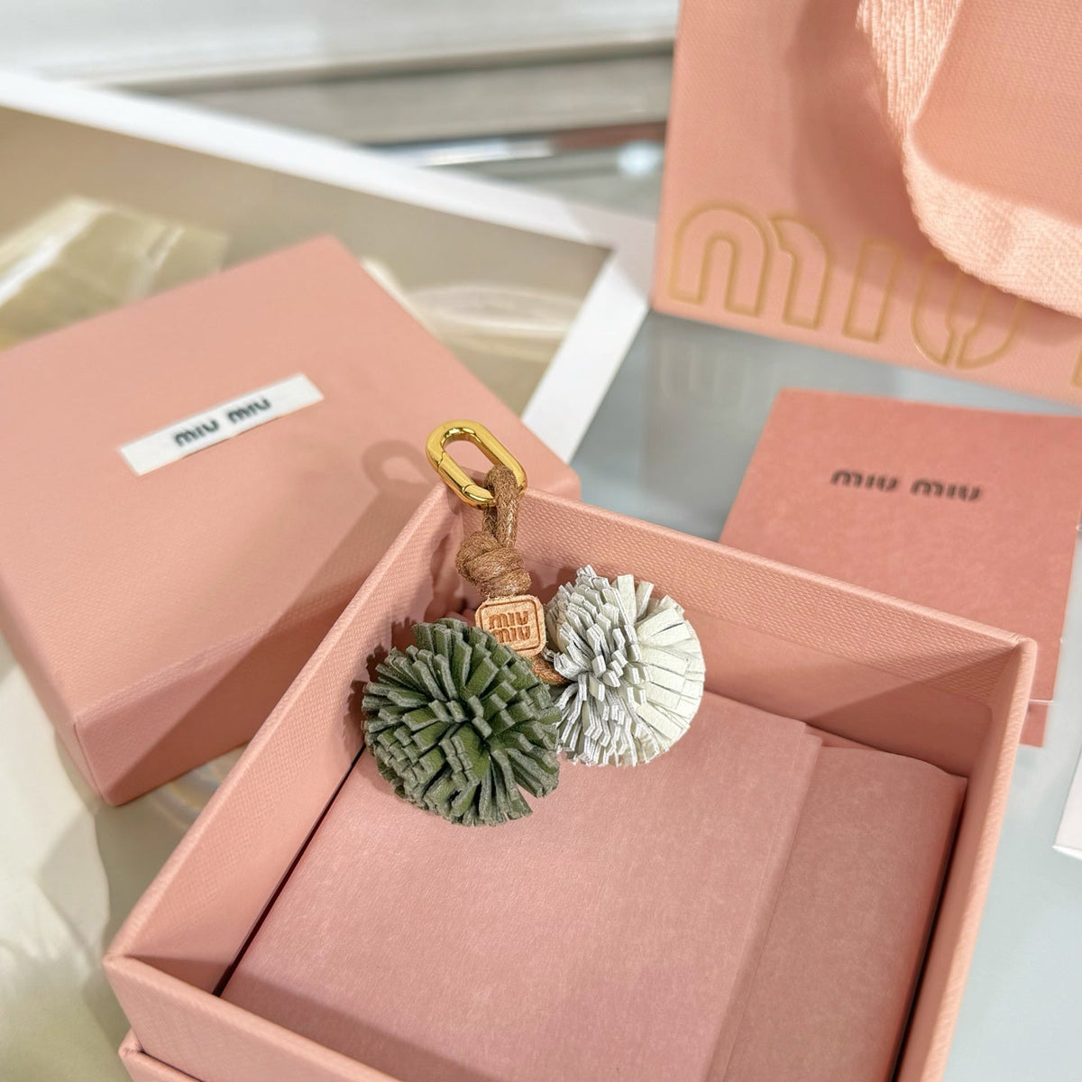 Miu Miu Leather Microtrik Bag Charm