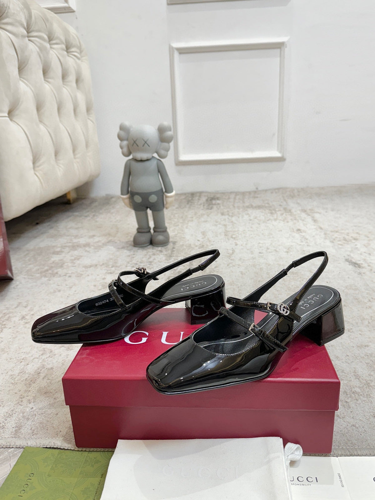Gucci 2026 High-Heeled Slingback 35mm Sheepskin 929218