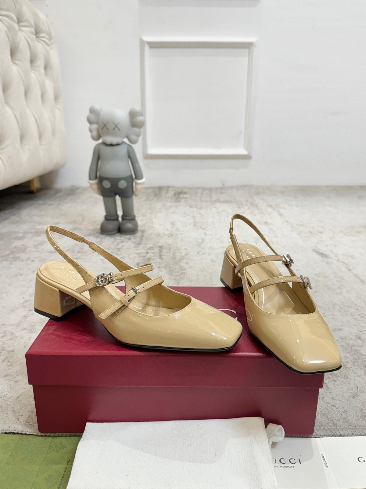 Gucci 2026 High-Heeled Slingback 35mm Sheepskin 929218