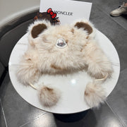 Moncler Cute Bear Ear Faux Fur Plush Hat 435201